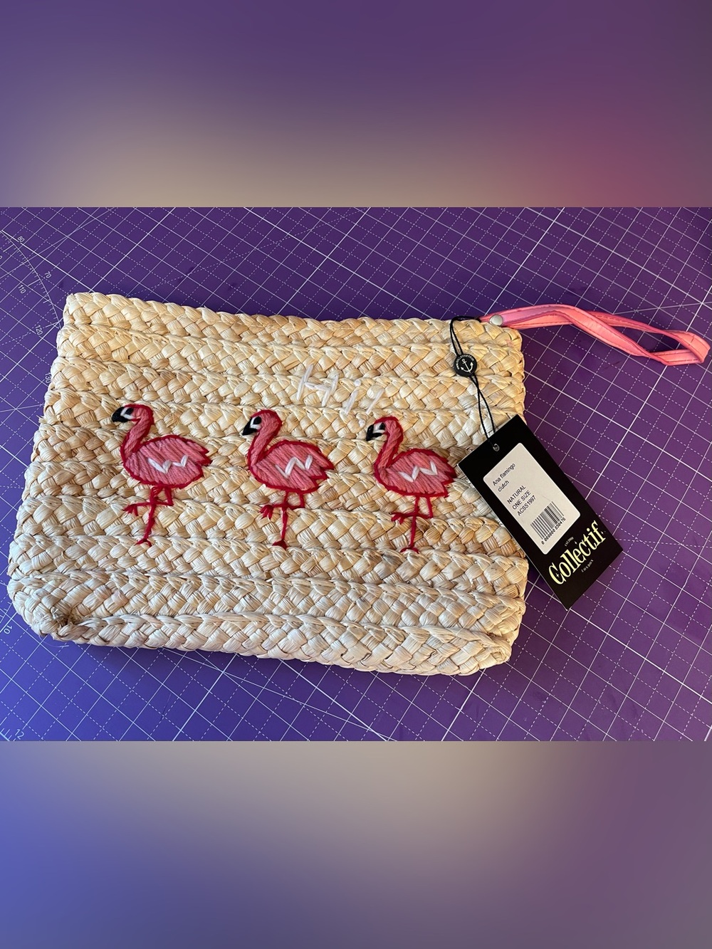 READ Description NWT Collectif Ana Flamingo Clutch